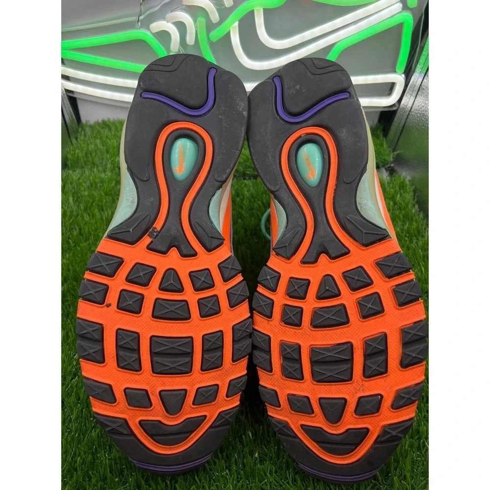 Nike Air Max 98 QS‎ Size 8 Mens Cone Tour Yellow-Hyper Grape 924462-800